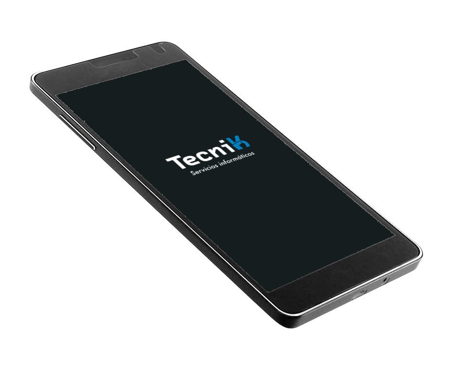 Smartphone con el logo de Tecnik: reparación de móviles Samsung en Reus