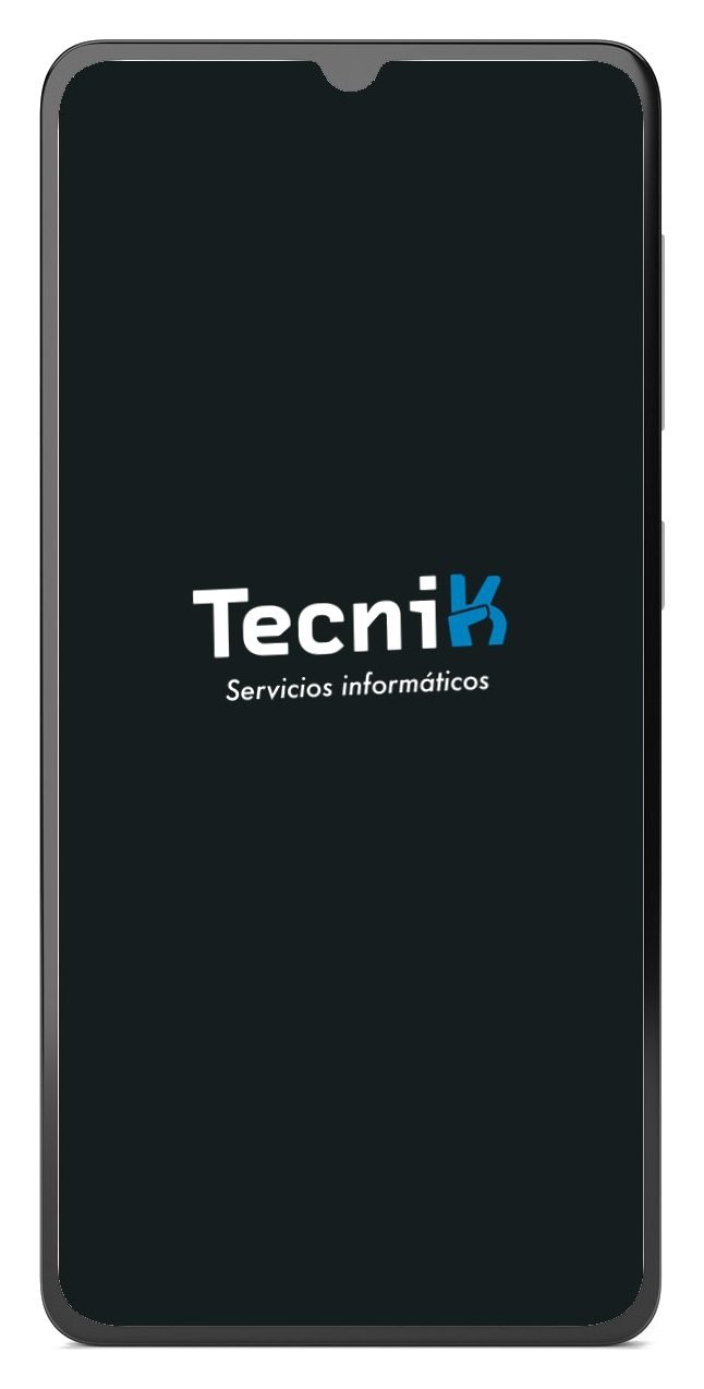 Móvil Android con el logo de Tecnik: reparación de móviles en Reus