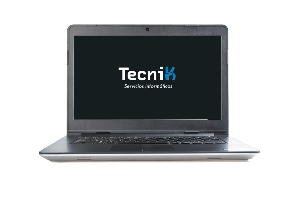 Portátil con el logo de Tecnik: reparación de portátiles en Reus